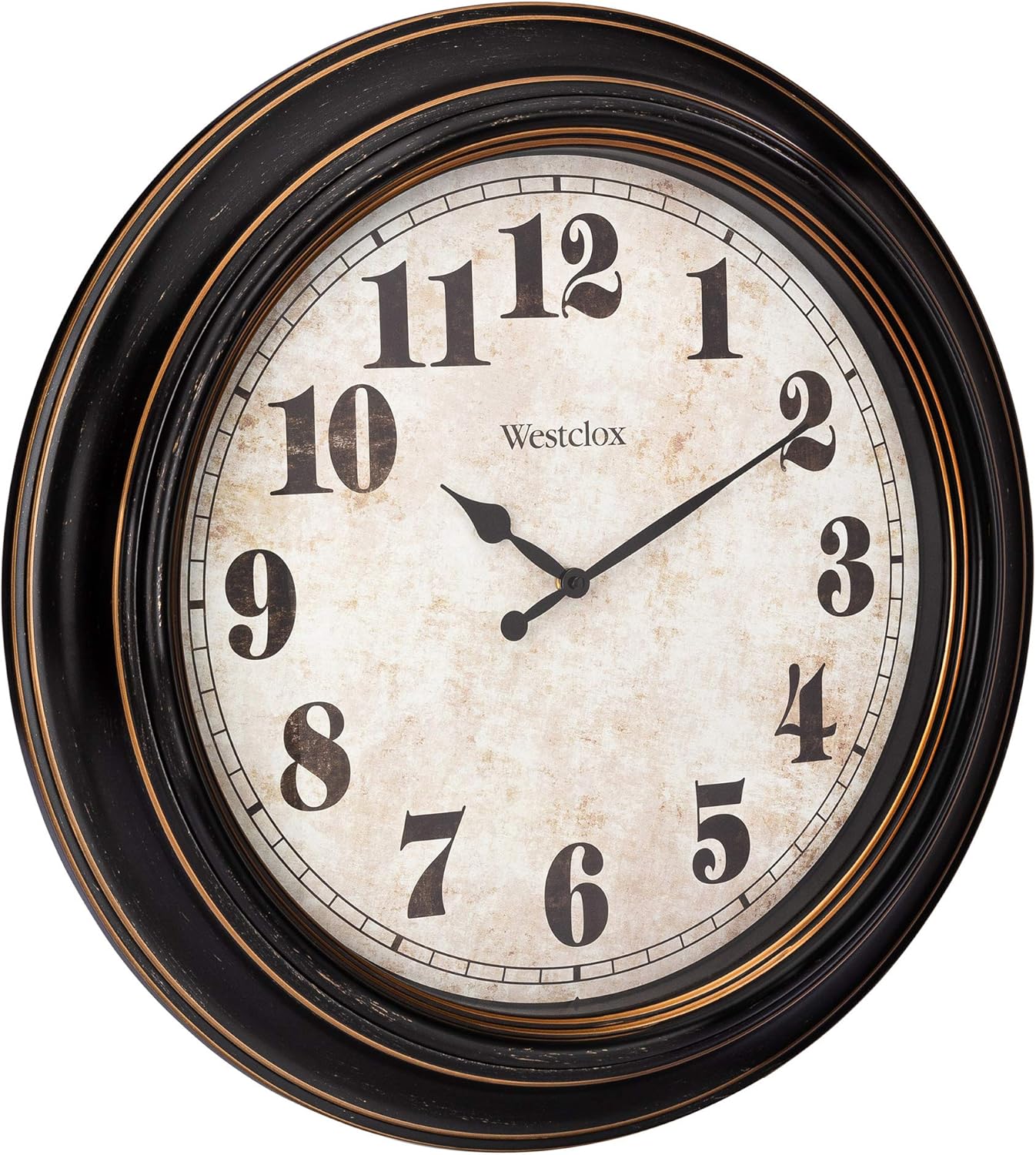 Battery-Operated Farmhouse Black Wall Clock — 24" - View 2
