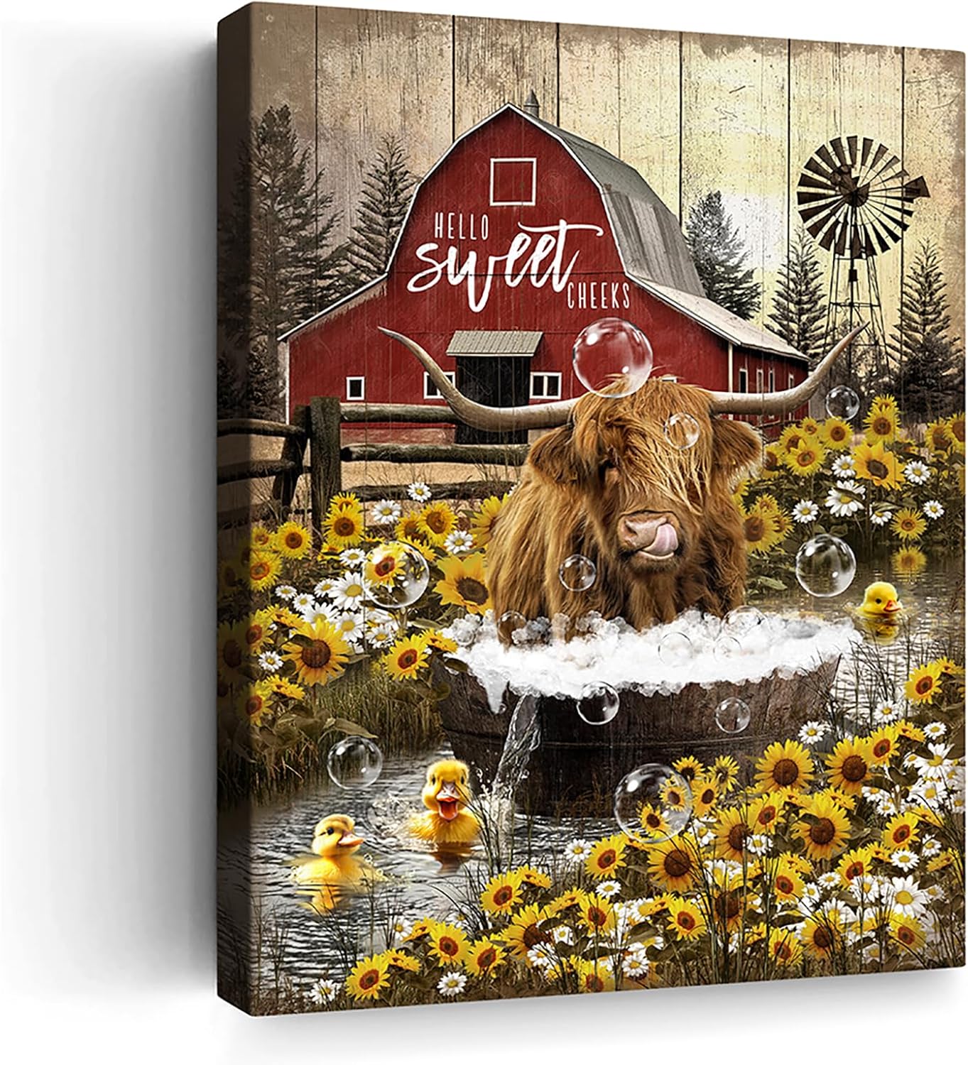 Farmhouse Brown Wall Decor — 12" — Cow