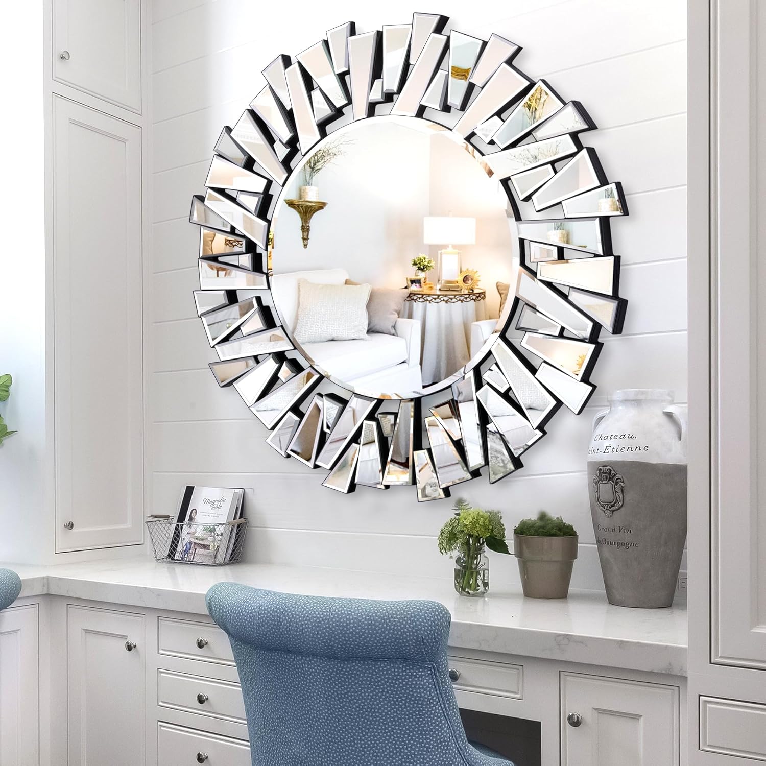 Round Glass Wall Mirror — 40" - View 4