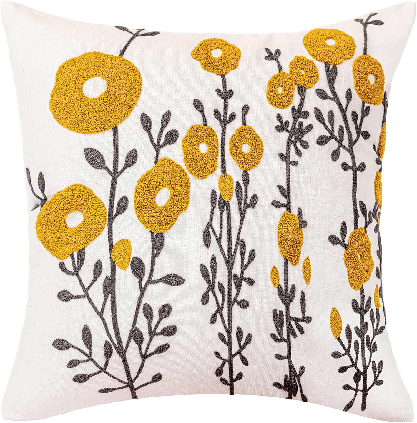 Tufted Boho Green Throw Pillow Cover — 18" — 18" x 18" (Pack of 1)