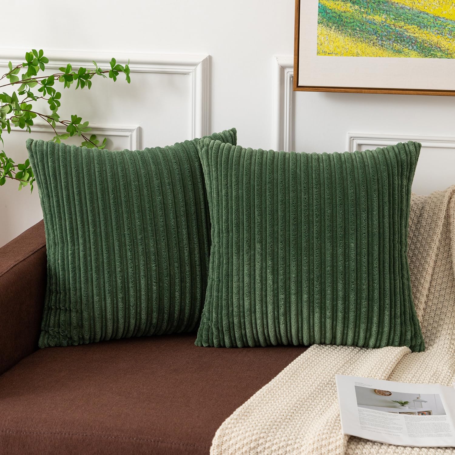 Lumbar Boho Beige Pillow Cover — 20" — 22" x 22" (Pack of 2)