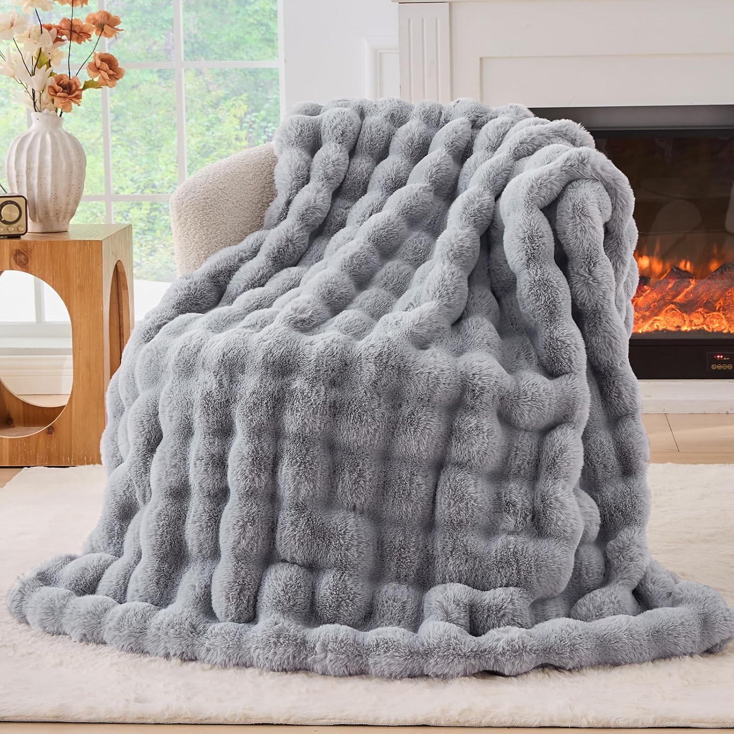 Beige Throw Pillow — 51" — Throw(51" x 63")