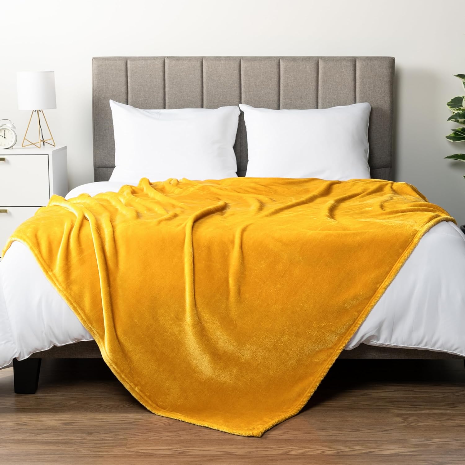 Beige Throw Pillow — 60" — Mustard Yellow