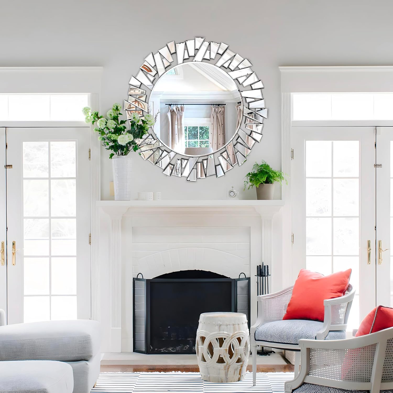 Round Glass Wall Mirror — 40" - View 7
