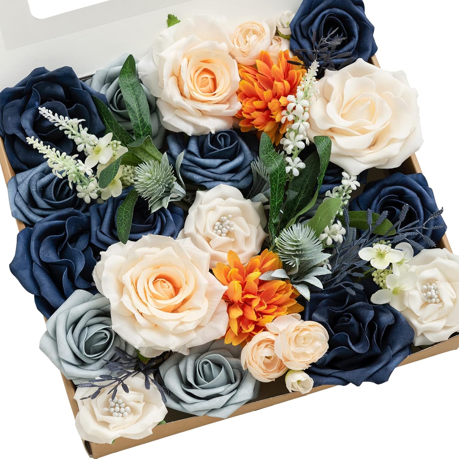 Beige Artificial Plant — Blu-navy & Cream