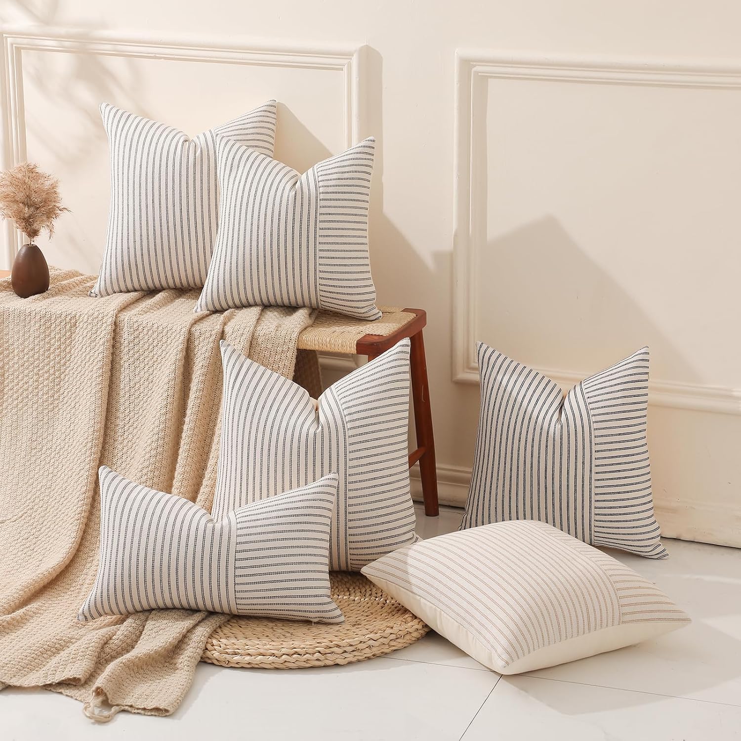 Boho Beige Throw Pillow — 18" - View 7