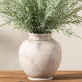 Farmhouse Brown Flower Vase — 11" — 6.7"h - Rustic White