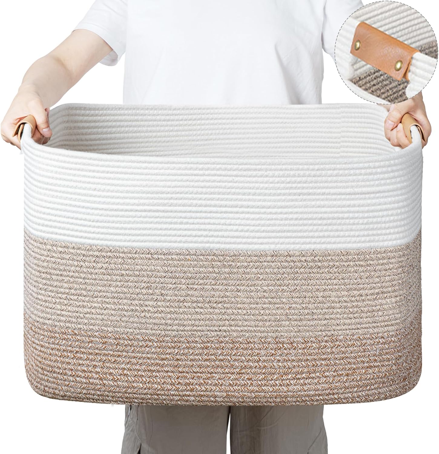 Boho Beige Throw Pillow — 22" — Gradient Brown