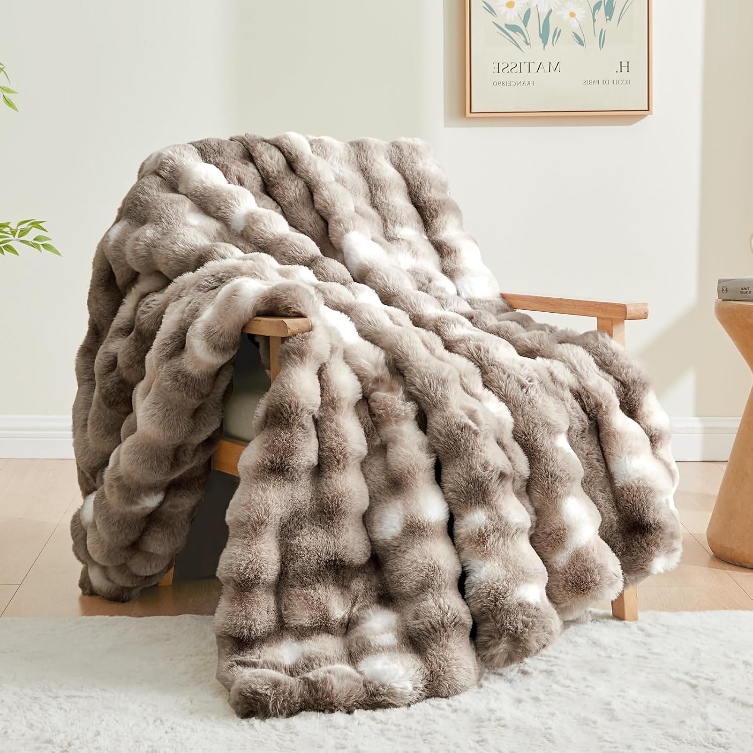 Beige Throw Pillow — 50" — Tie-dye Taupe