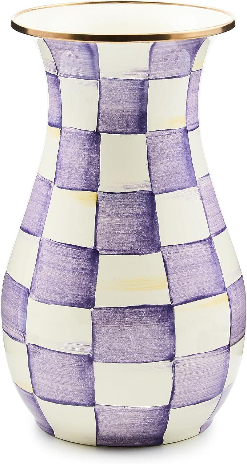Blue Flower Vase — Violet Check
