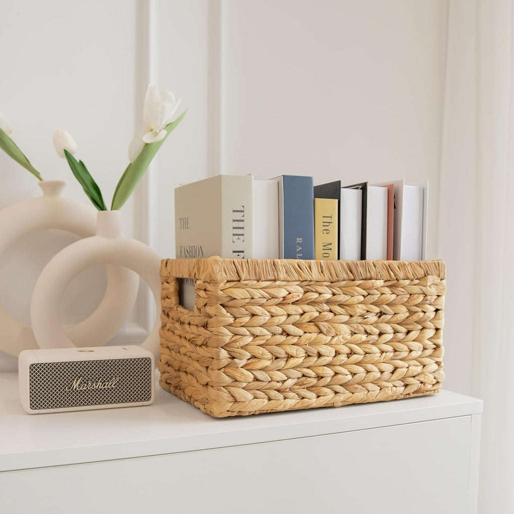 Handwoven Boho Rattan Storage Basket — 13.5" - View 3