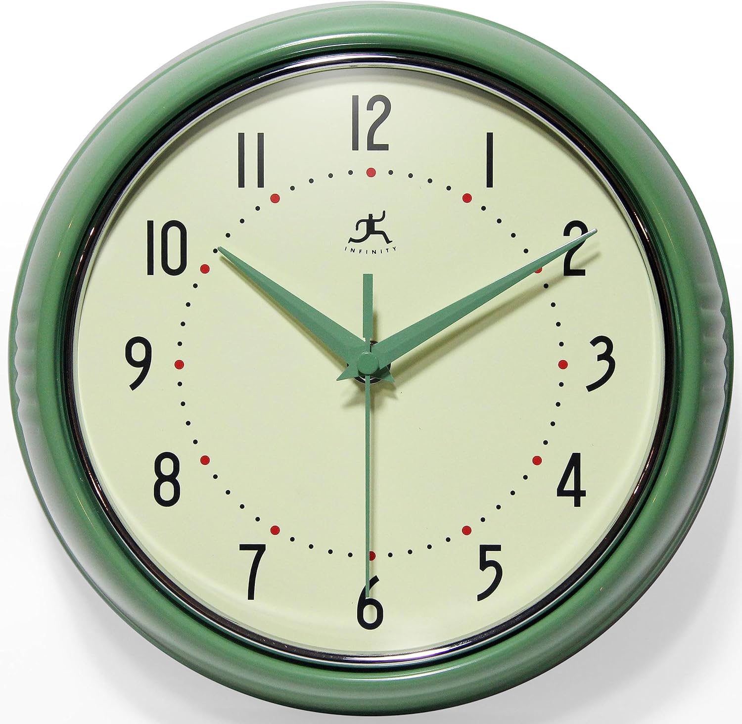 Mid-Century Black Wall Clock — 9" — 12 Inch