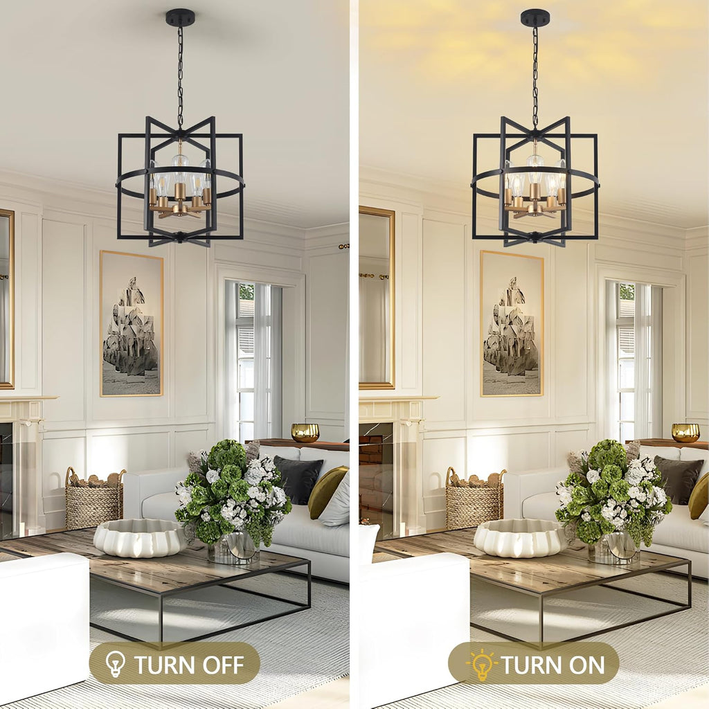 Farmhouse Black Chandelier — 5-Light - View 4