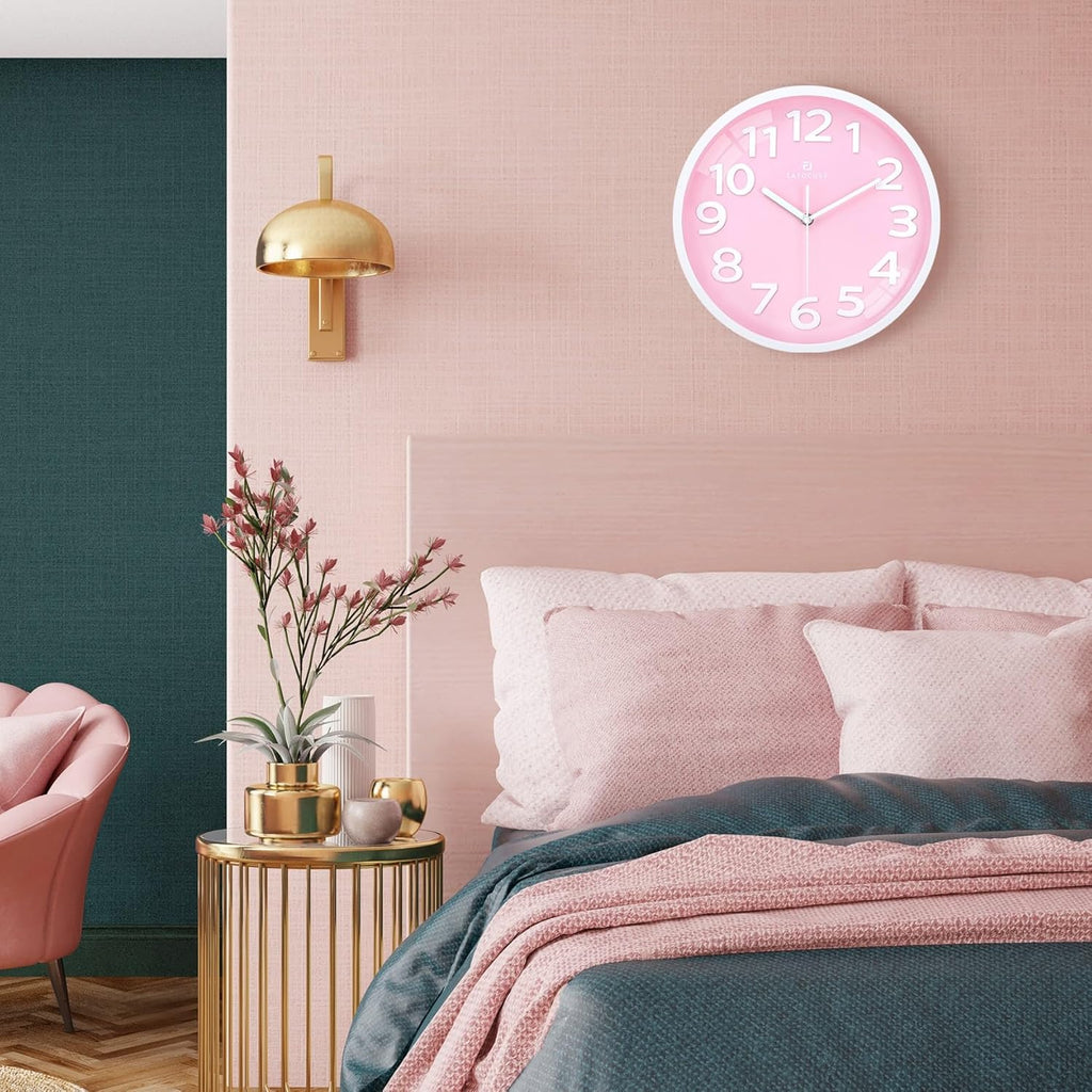 Battery Operated Blue Wall Clock — 12" - View 4