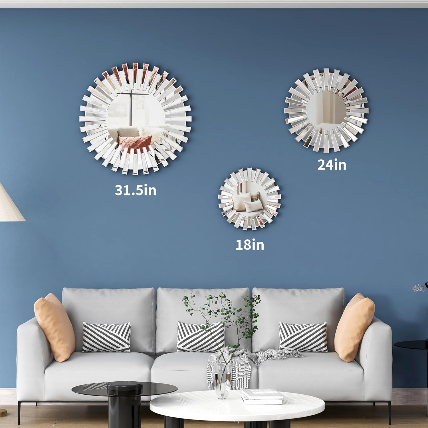 Round Modern Glass Wall Mirror — 18" - View 5