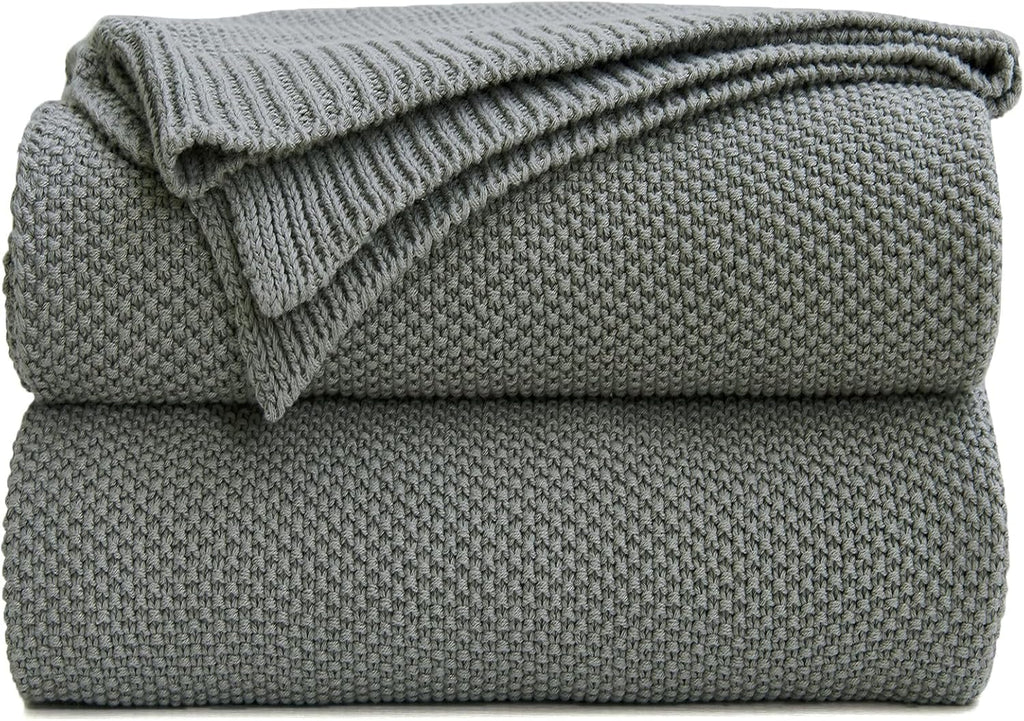 Knit Beige Throw Pillow — 60" — 60"x80"