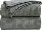 Knit Beige Throw Pillow — 60" — 60"x80"