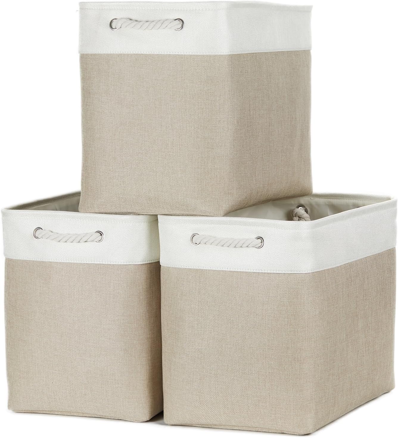 Beige Storage Basket — 17x12 — 3 Pack-XL-17x12x15.1 In