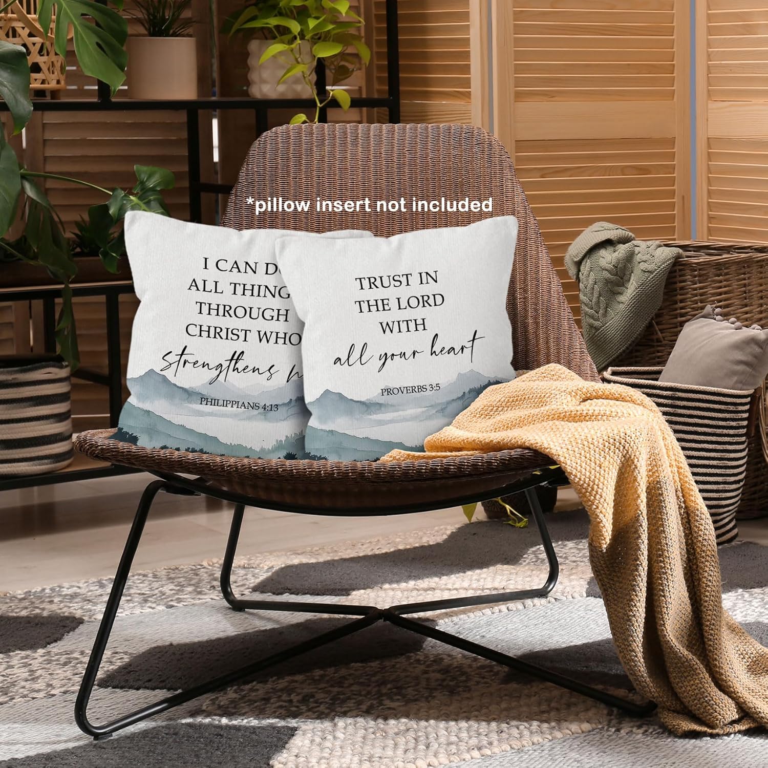 Boho Brown Throw Pillow Cover — 18x18 - View 3