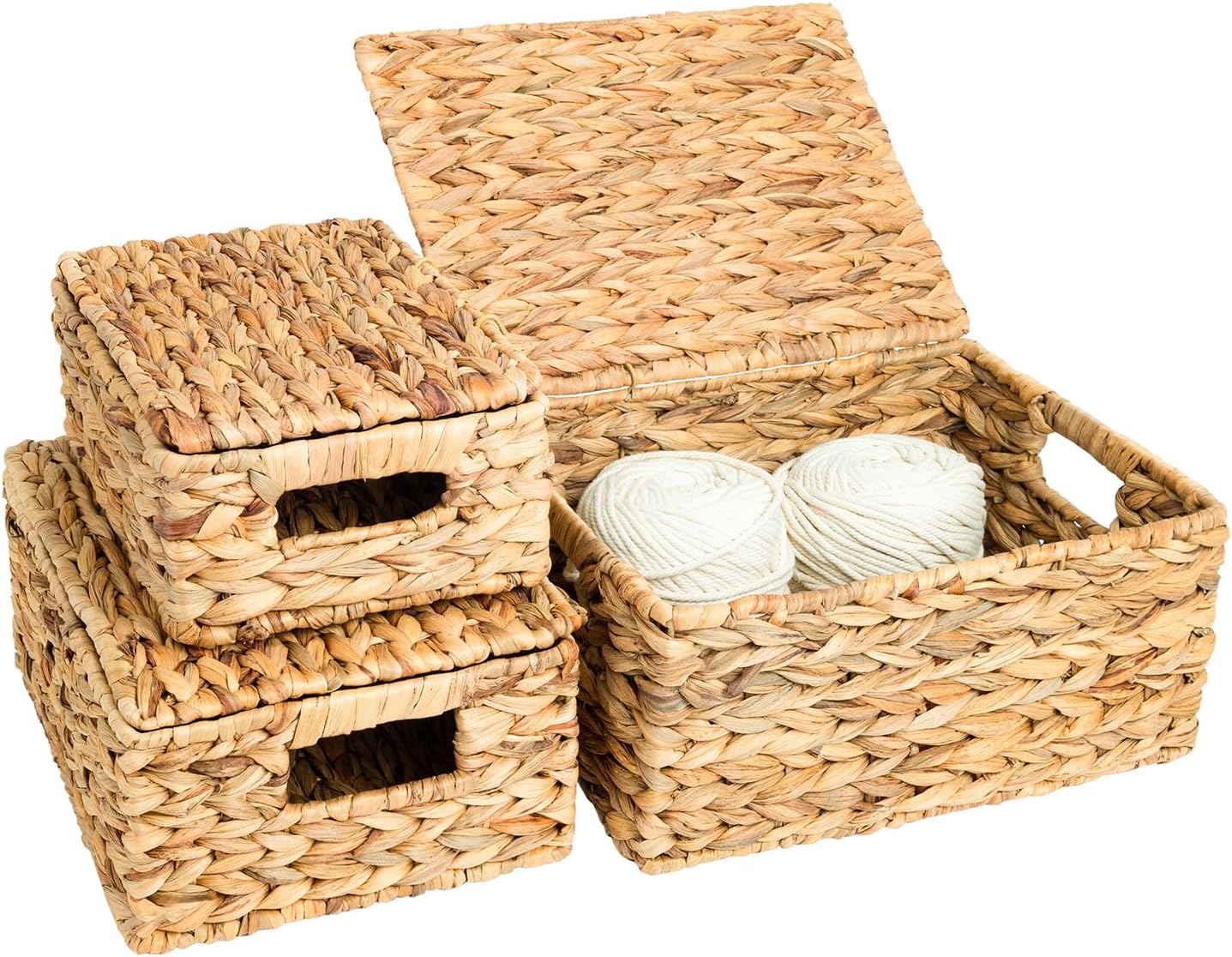 Hand-Woven Boho Metal Storage Basket - View 8