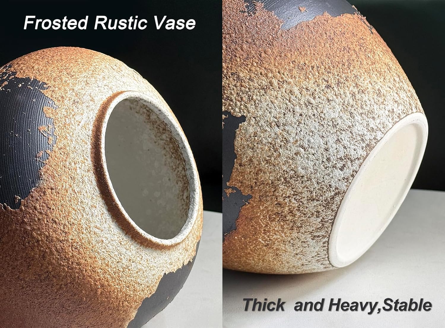 Round Farmhouse Black Vase - View 3