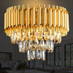 Round Luxe Black Chandelier — 5-Light