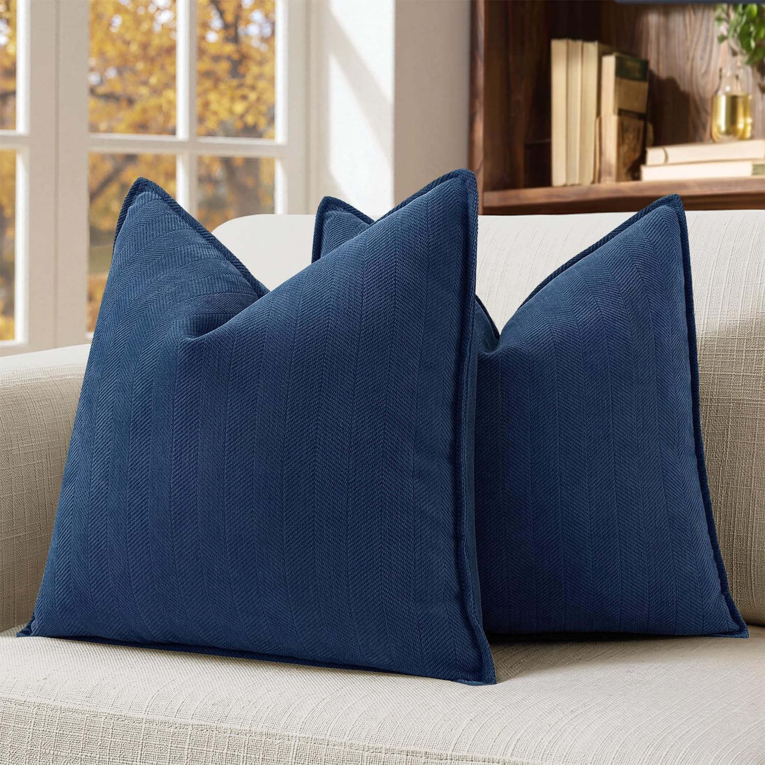 Chenille Boho Beige Pillow Cover — 26" — 18" x 18" (Pack of 2)