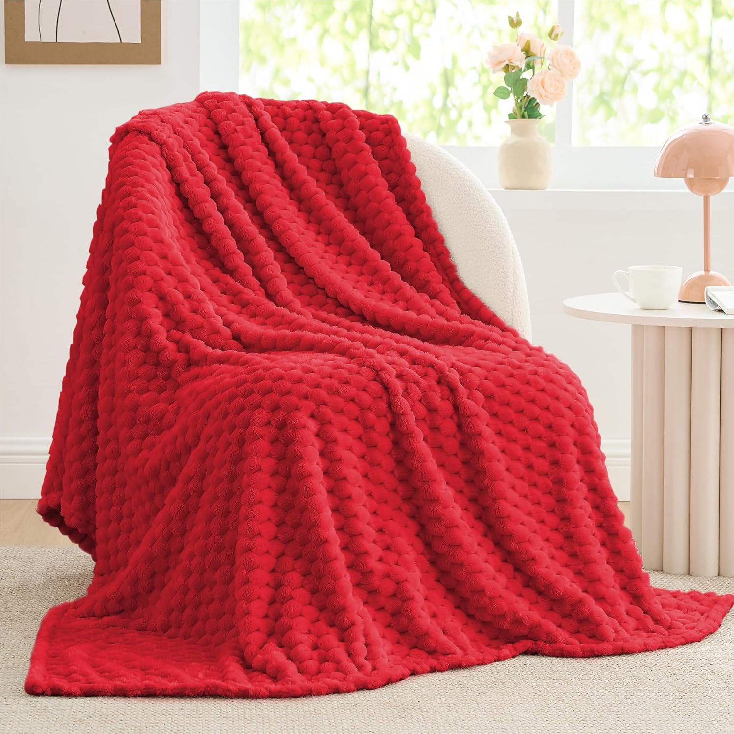 Black Throw Pillow — 50" — Red