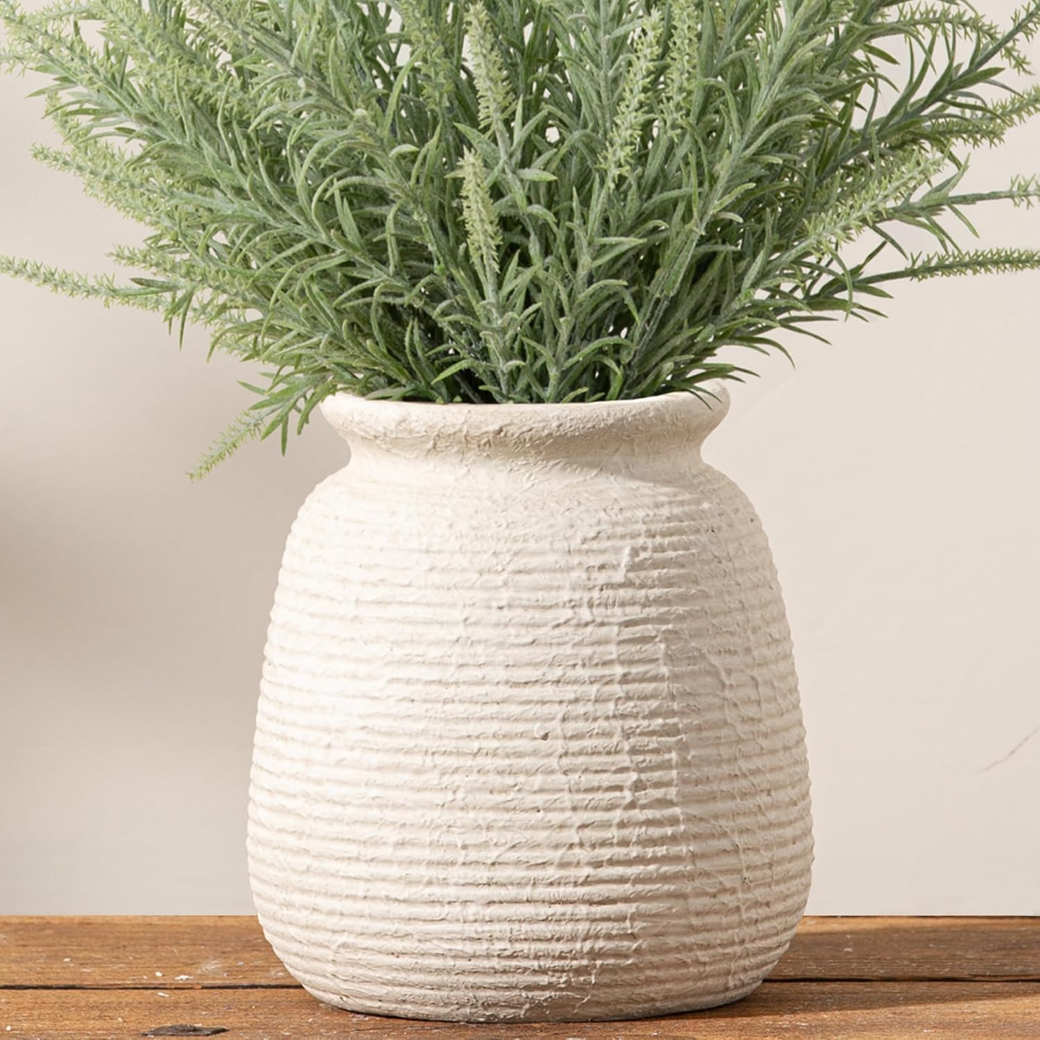 Farmhouse Black Flower Vase — 12.5" — 7.5“ H - White