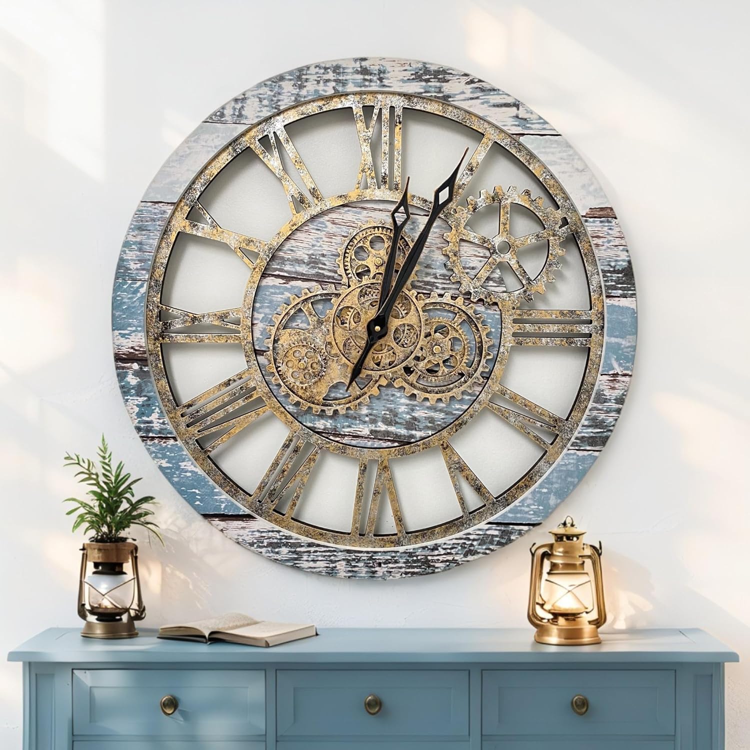 Oversized Farmhouse Metal Wall Clock — 24" - View 5