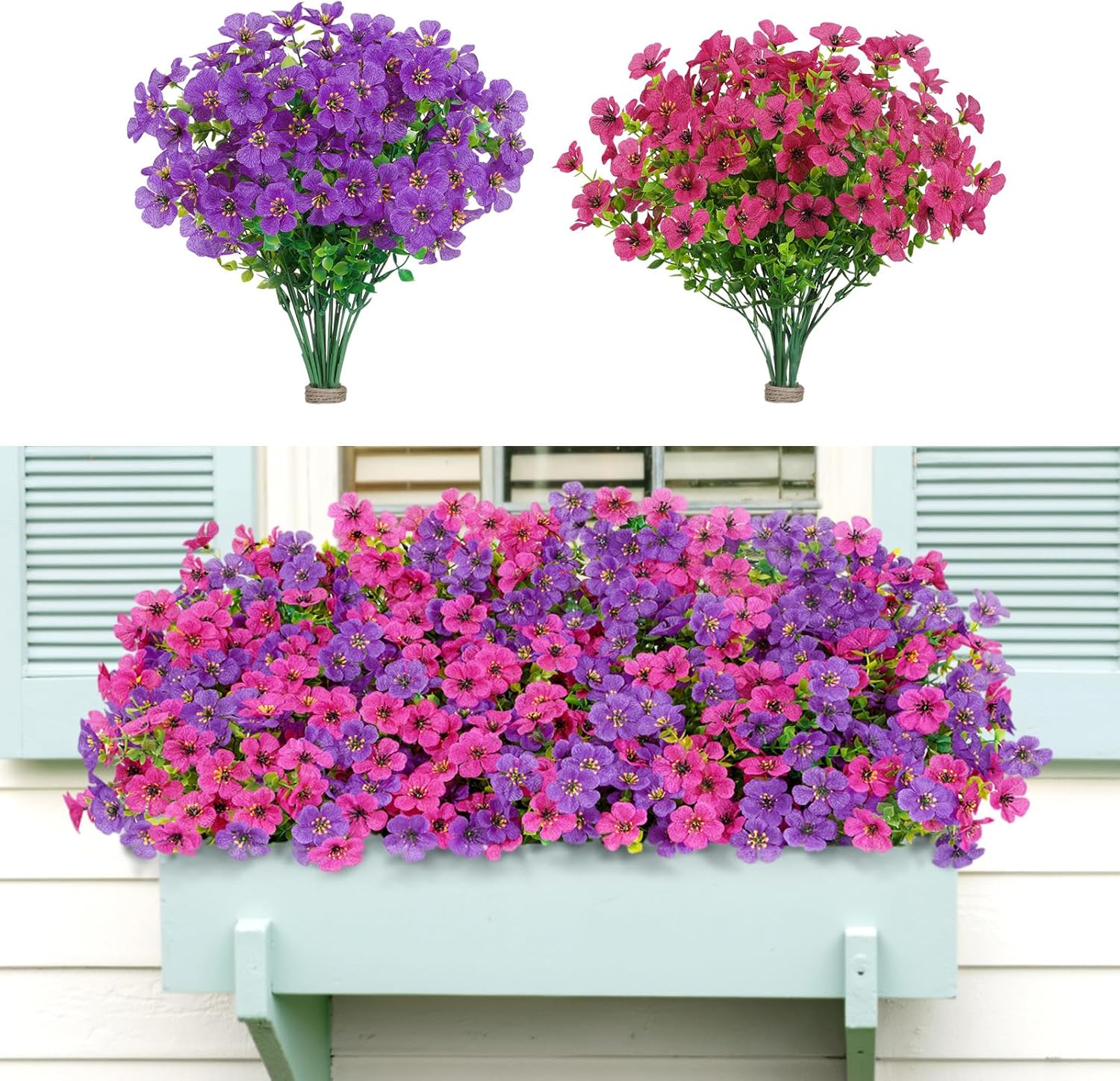 Pink Faux Plant — Fuchsia & Purple