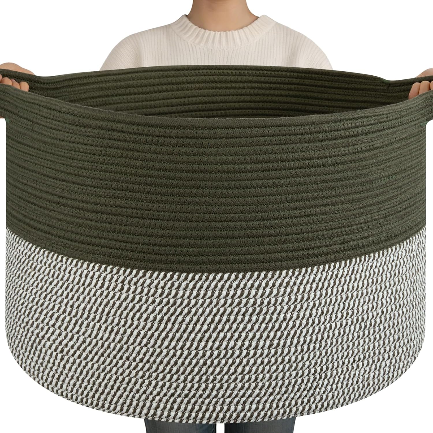Linen Boho Black Throw Pillow — 21.7" — Green and Grey