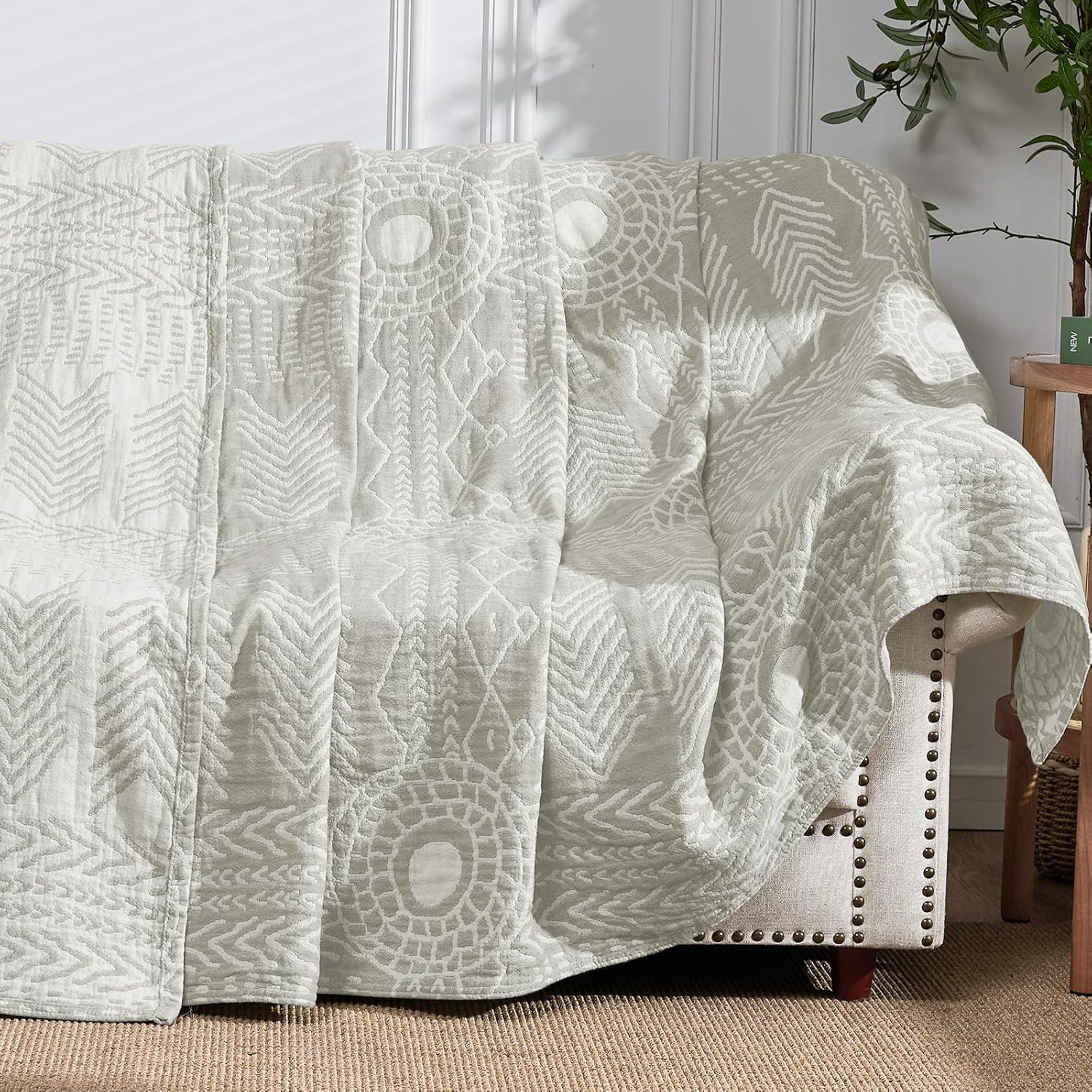 Boho Blue Throw Pillow — 50" — 50"x60"