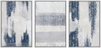 Framed Boho Fabric Wall Art — 24" — 16"x24"x3 Panels White