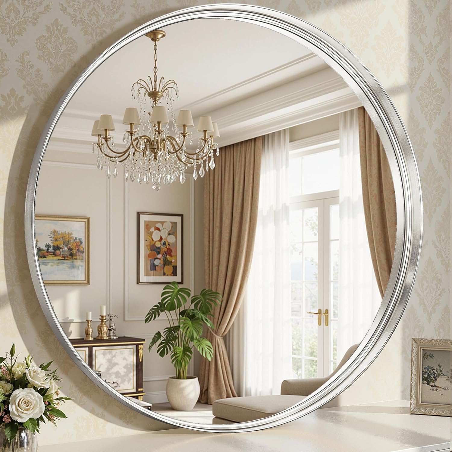 Metal Round Mirror — 30" - View 2