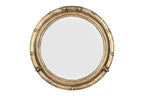 Round Luxe Brown Wall Mirror