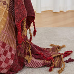 Chenille Boho Red Throw Pillow — 75" - View 2