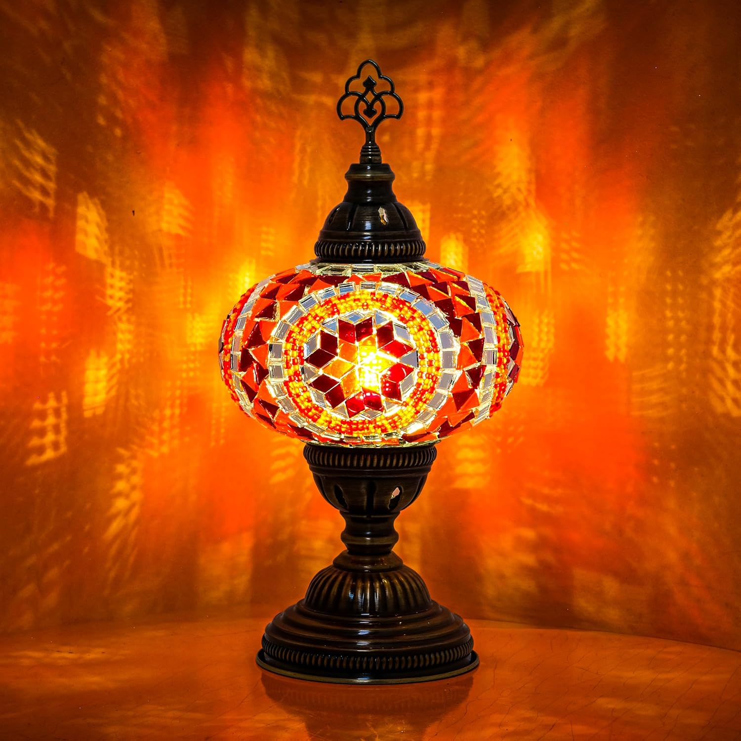 Vintage Boho Blue Desk Lamp - View 2