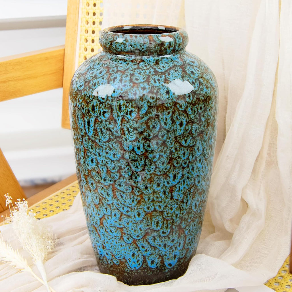 Modern Blue Flower Vase — 11" - View 5