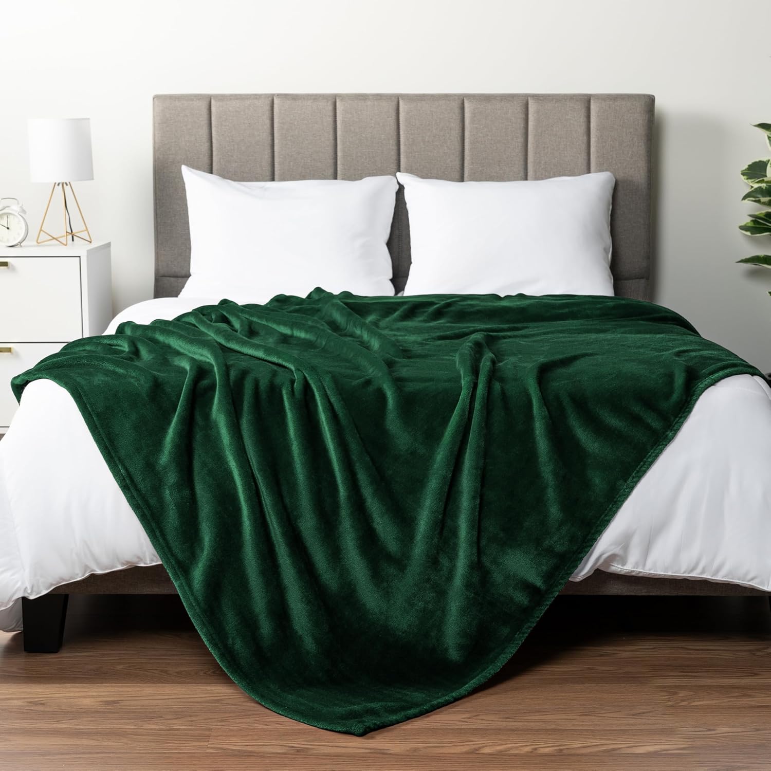 Beige Throw Pillow — 60" — Emerald Green