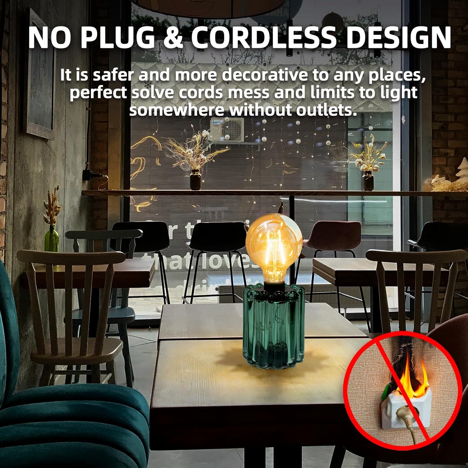 Cordless Brown Table Lamp — Set of 2 - View 5