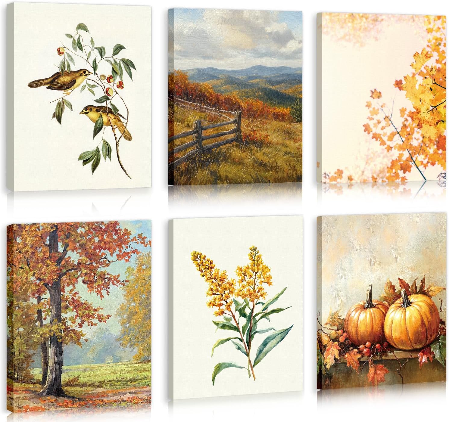Framed Metal Wall Art — 6" — Fall theme A - 8x10 inches