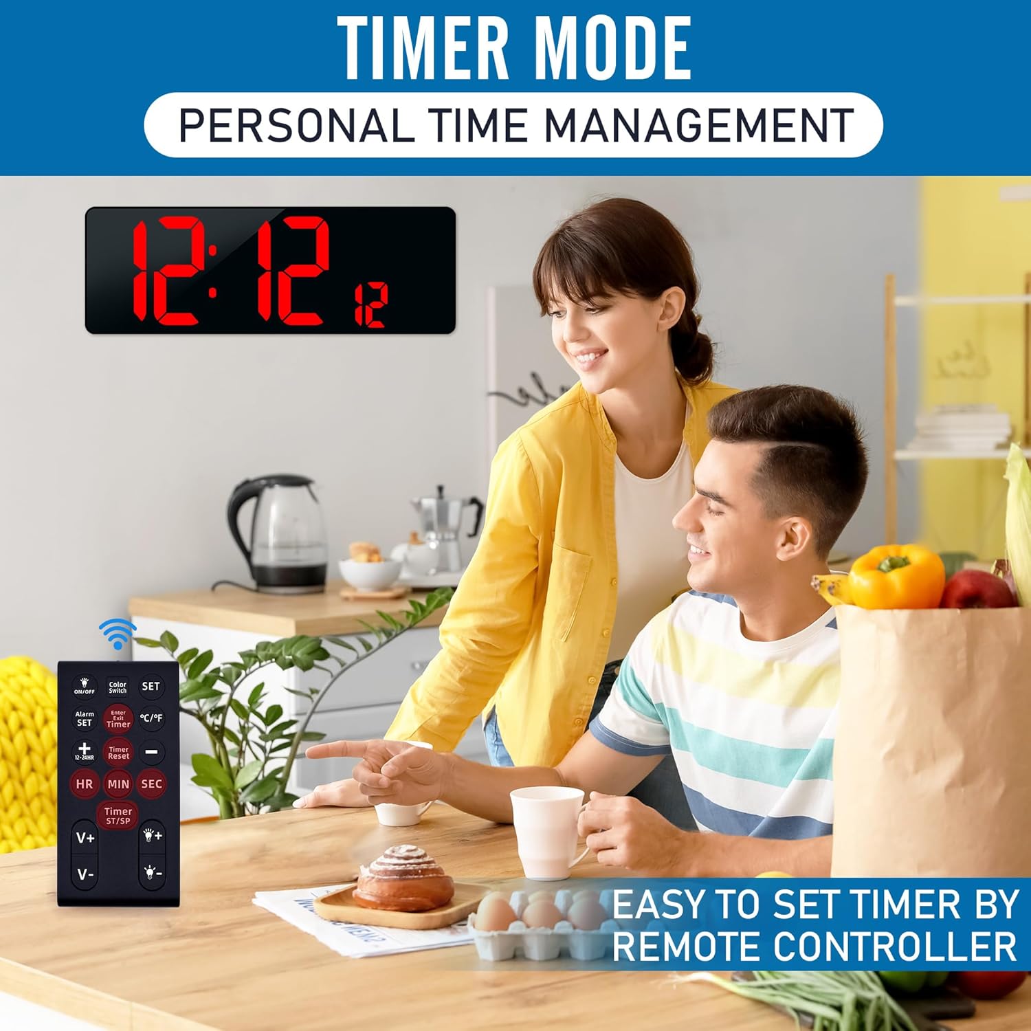 Color Changing Blue Wall Clock - View 6