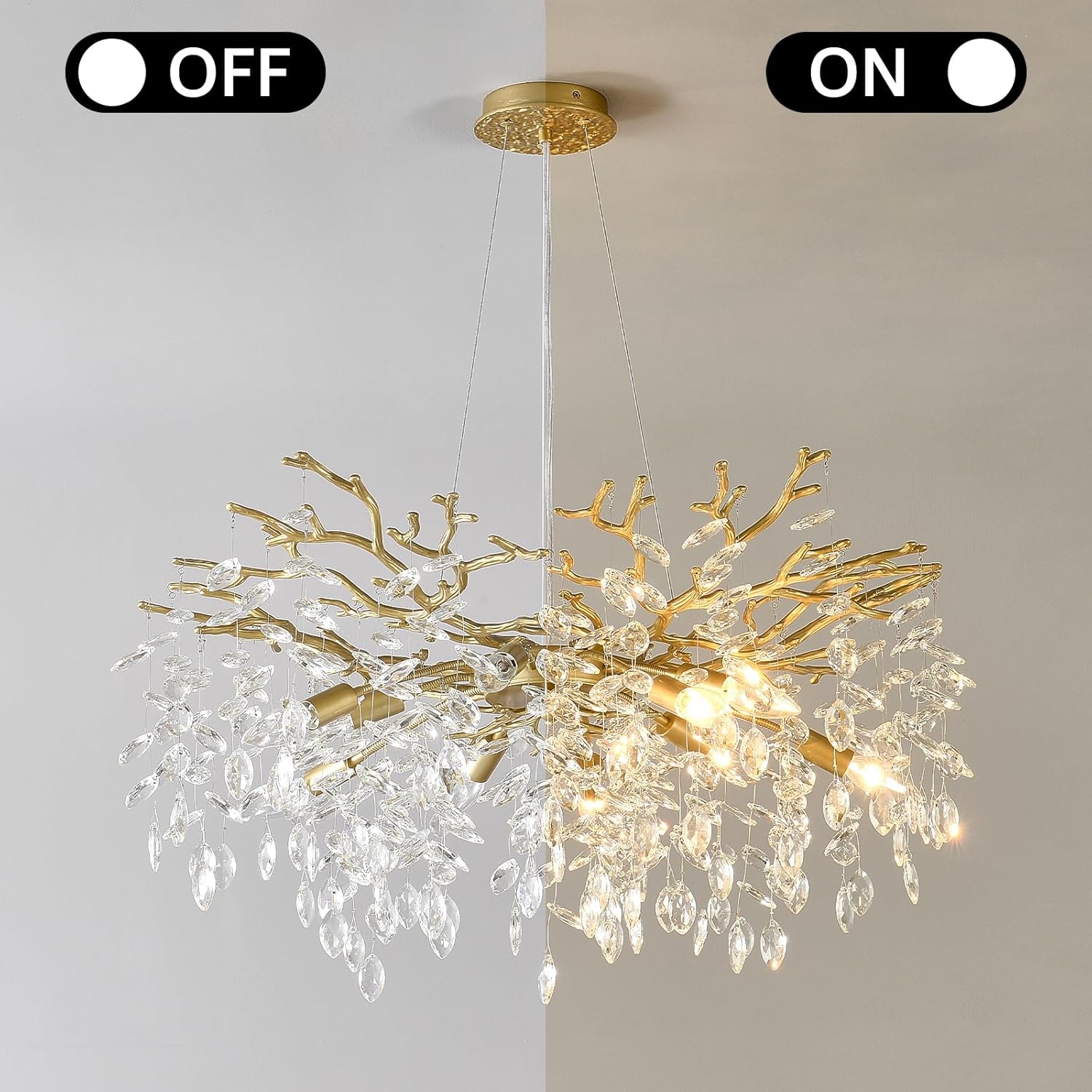 Round Luxe Black Chandelier — 10-Light - View 2