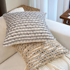 Tufted Boho Blue Throw Pillow Cover — 18" - View 4