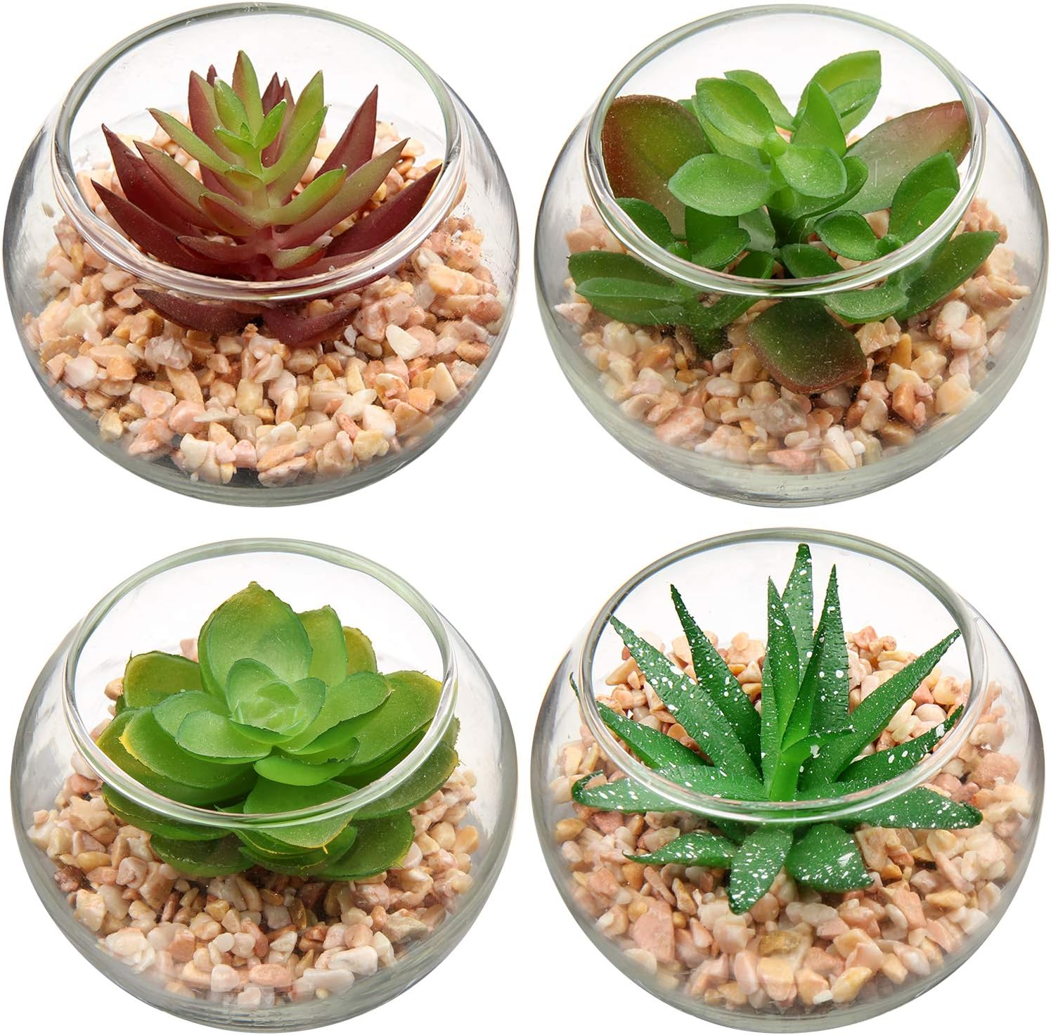 Glass Faux Succulent — 4pcs Succulents#08