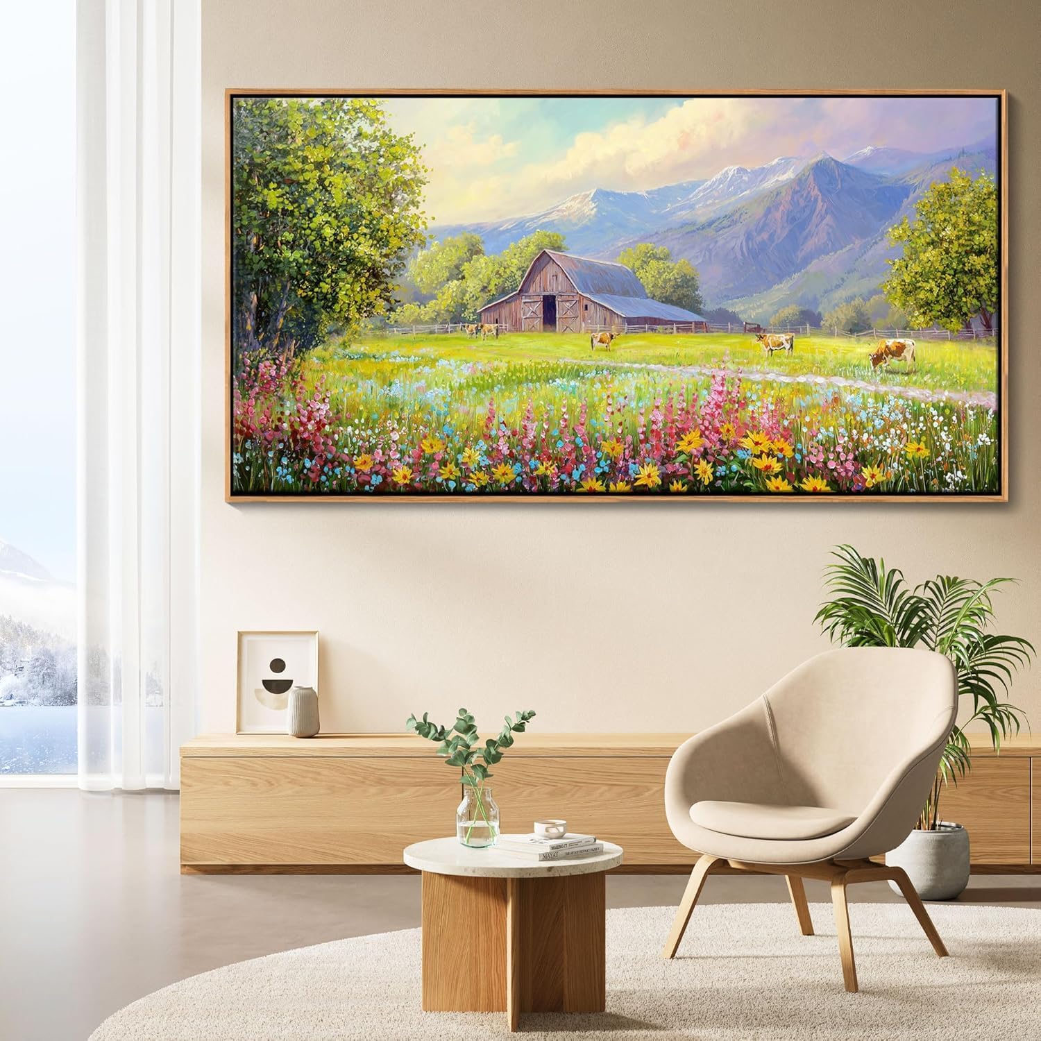 Framed Modern Black Canvas Wall Art — 48" — 40"L x 20"W