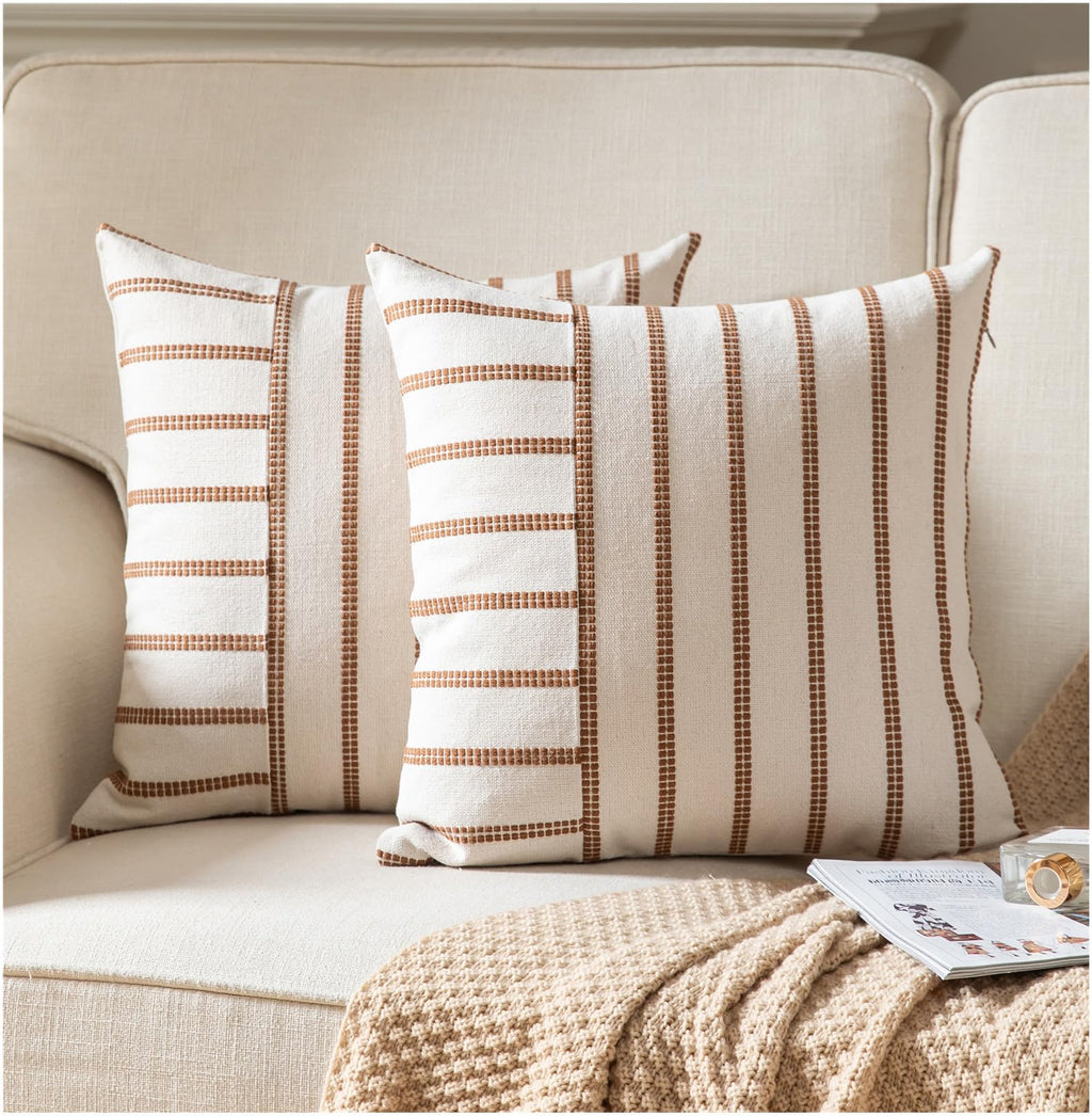 Boho Beige Throw Pillow Cover — 20"