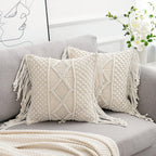 Boho Rattan Throw Pillow Cover — 17" - View 3