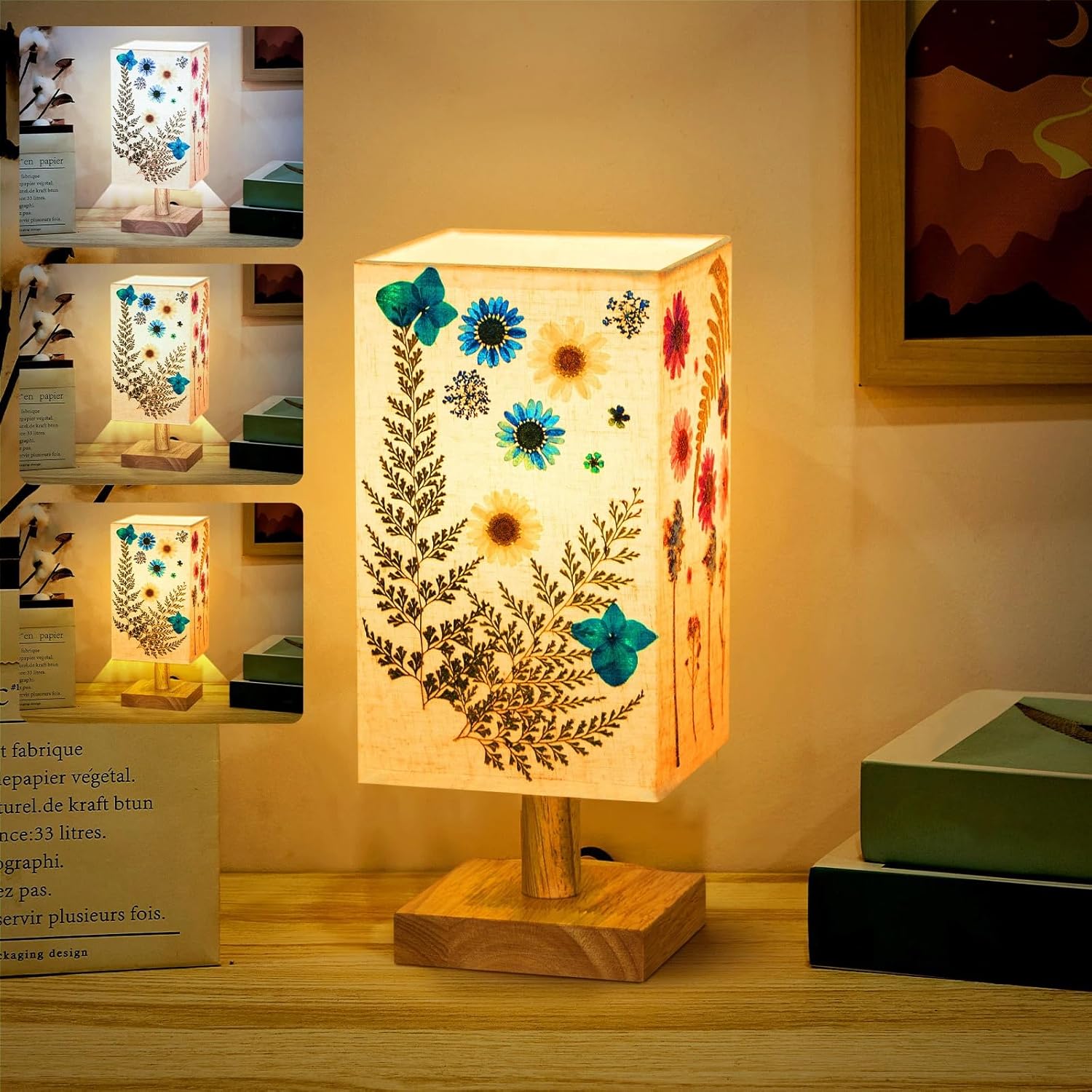Vintage Boho Metal Table Lamp — Rectangle